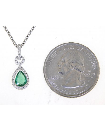 PEAR EMERALD DIAMOND PENDANT (TP2352)