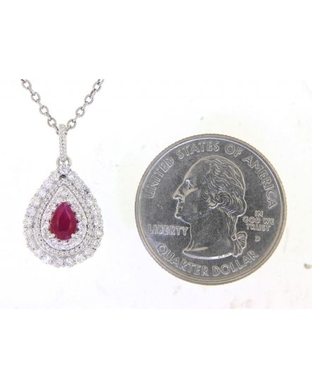 PEAR RUBY DIAMOND PENDANT (TP2355)