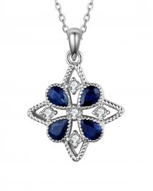FLORAL STYLE SAPPHIRE DIAMOND PENDANT (TP2363)