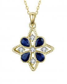 FLORAL STYLE SAPPHIRE DIAMOND PENDANT (TP2363)