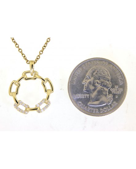 LINK STYLE ROUND DIAMOND PENDANT (TP2368)