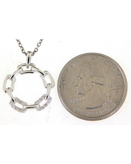 LINK STYLE ROUND DIAMOND PENDANT (TP2368)