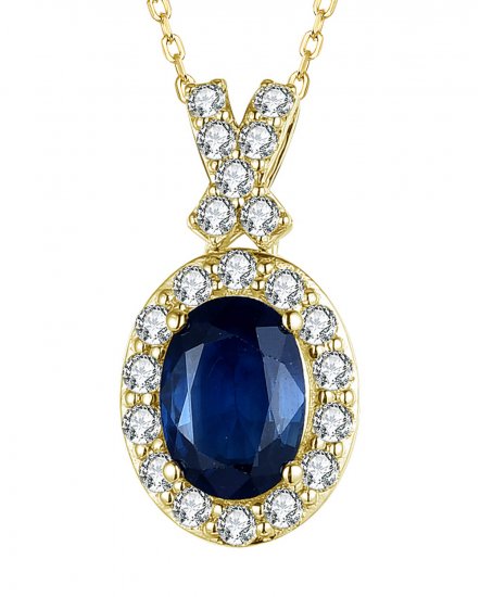 OVAL SAPPHIRE DIAMOND PENDANT (TP2382)