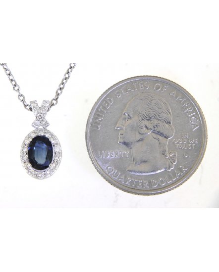 OVAL SAPPHIRE DIAMOND PENDANT (TP2382)