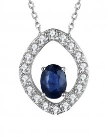 LEAF STYLE SAPPHIRE DIAMOND PENDANT (TP2383)