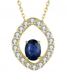 LEAF STYLE SAPPHIRE DIAMOND PENDANT (TP2383)