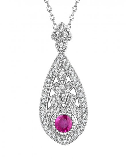 PEAR STYLE RUBY DIAMOND PENDANT (TP2400)