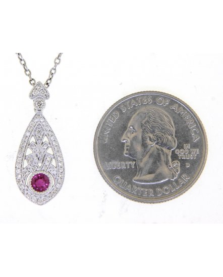 PEAR STYLE RUBY DIAMOND PENDANT (TP2400)