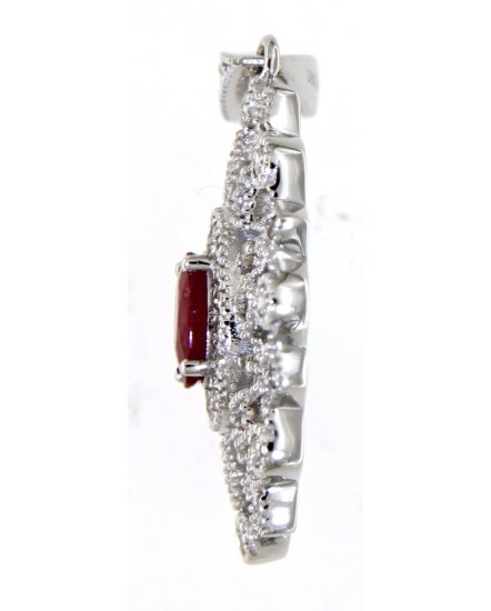 OVAL RUBY DIAMOND PENDANT (TP2402)