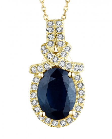 OVAL SAPPHIRE DIAMOND PENDANT (TP2414)