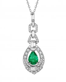 PEAR EMERALD DIAMOND PENDANT (TP2418)