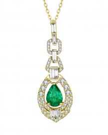 PEAR EMERALD DIAMOND PENDANT (TP2418)
