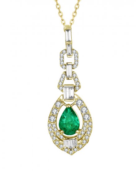 PEAR EMERALD DIAMOND PENDANT (TP2418)