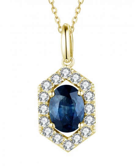 OVAL SAPPHIRE DIAMOND PENDANT (TP2420)