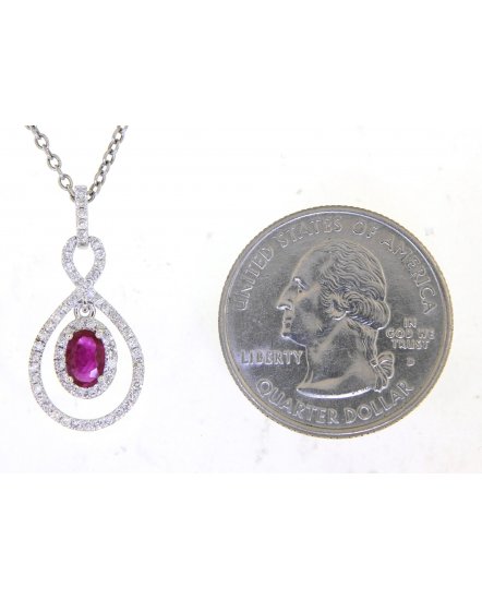 OVAL RUBY DIAMOND PENDANT (TP2421)