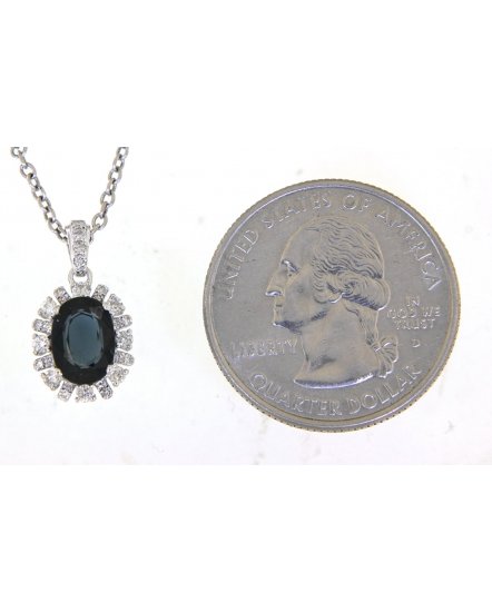 OVAL SAPPHIRE DIAMOND PENDANT (TP2440)