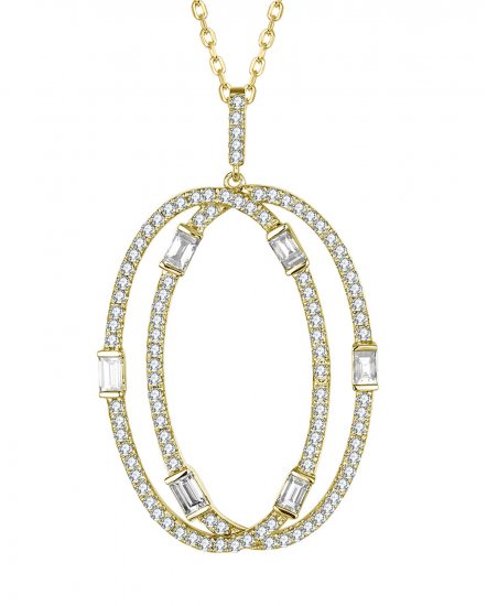 INTER LINKED STYLE OVAL DIAMOND PENDANT (TP2445)