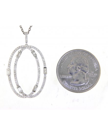 INTER LINKED STYLE OVAL DIAMOND PENDANT (TP2445)