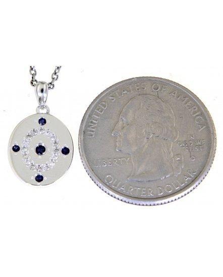 OVAL STYLE COLORED STONE DIAMOND PENDANT (TP2490)