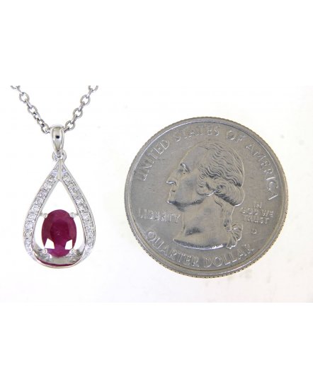 OVAL RUBY DIAMOND PENDANT (TP2493)