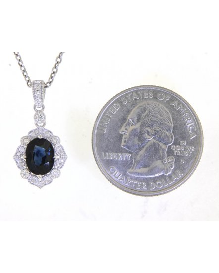 OVAL SAPPHIRE DIAMOND PENDANT (TP2512)