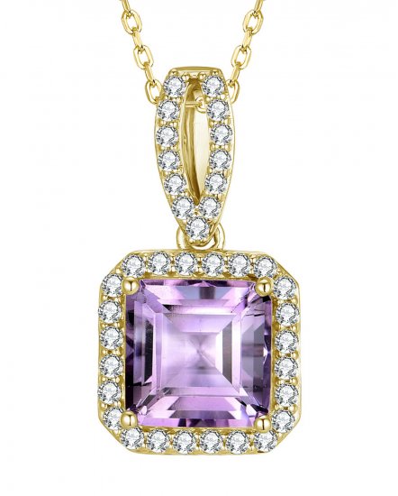 AMETHYST DIAMOND PENDANT (TP2518)
