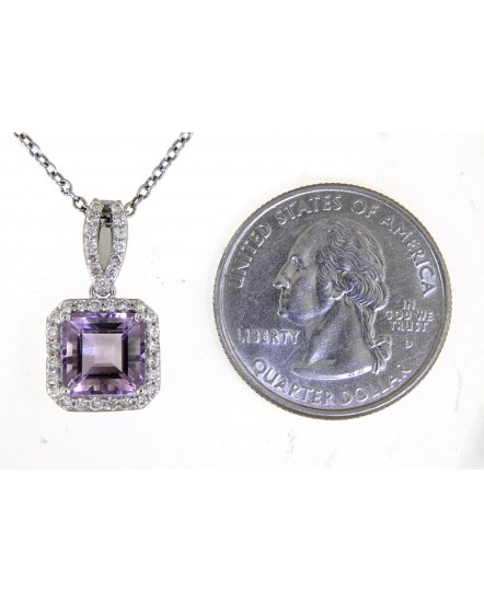 AMETHYST DIAMOND PENDANT (TP2518)