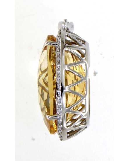 OVAL SHAPE CITRINE DIAMOND PENDANT (TP2520)