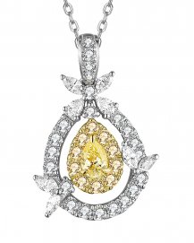 MULTI TONE PEAR DIAMOND PENDANT (TP2523)