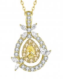 MULTI TONE PEAR DIAMOND PENDANT (TP2523)