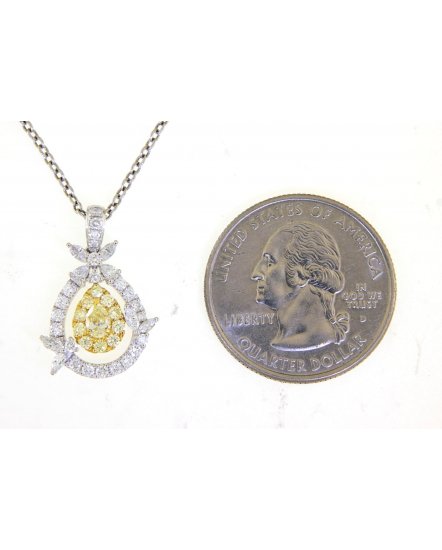 MULTI TONE PEAR DIAMOND PENDANT (TP2523)