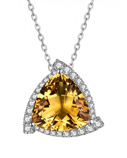 TRIANGLE SHAPE CITRINE DIAMOND PENDANT (TP2525)