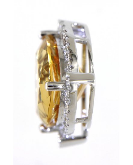 TRIANGLE SHAPE CITRINE DIAMOND PENDANT (TP2525)