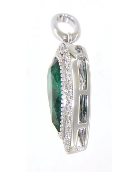 PEAR SHAPE EMERALD DIAMOND PENDANT (TP2530)