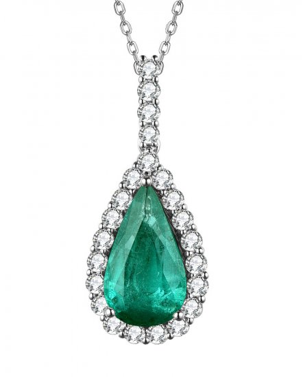 PEAR EMERALD DIAMOND PENDANT (TP2531)