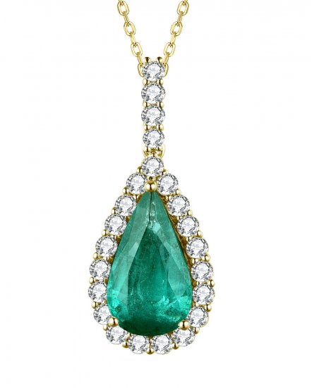 PEAR EMERALD DIAMOND PENDANT (TP2531)