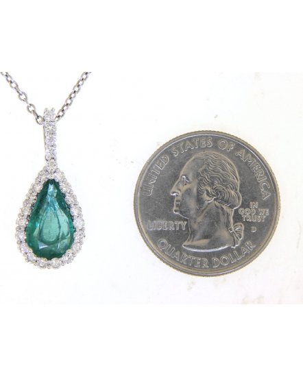 PEAR EMERALD DIAMOND PENDANT (TP2531)