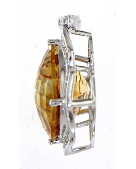 CUSHION SHAPE CITRINE DIAMOND PENDANT (TP2532)