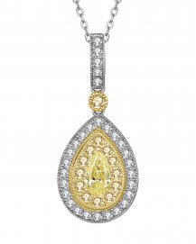 MULTI TONE PEAR DIAMOND PENDANT (TP2536)