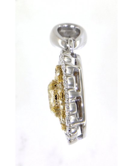 MULTI TONE OVAL DIAMOND PENDANT (TP2538)