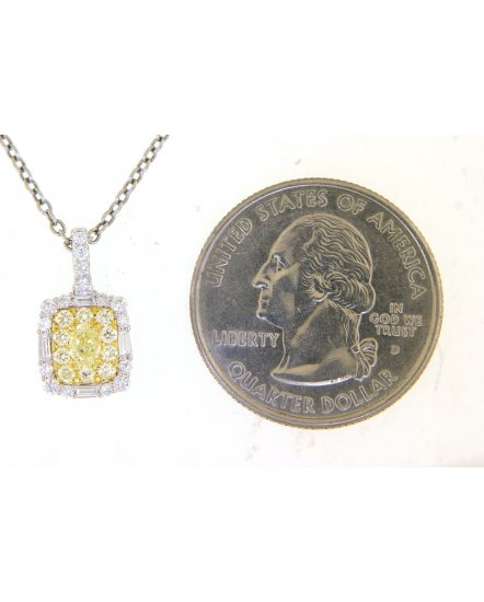 MULTI TONE OVAL DIAMOND PENDANT (TP2540)