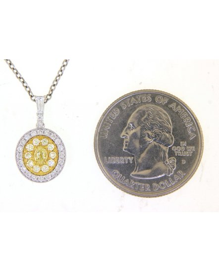 MULTI TONE OVAL DIAMOND PENDANT (TP2541)