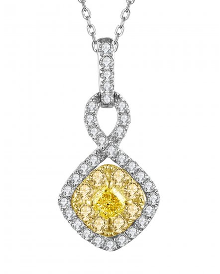 MULTI TONE CUSHION DIAMOND PENDANT (TP2544)