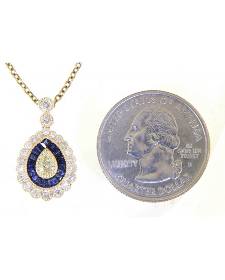 PEAR SAPPHIRE DIAMOND PENDANT (TP2546)