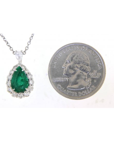 PEAR EMERALD DIAMOND PENDANT (TP2547)