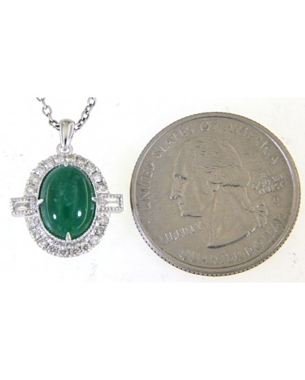 OVAL EMERALD DIAMOND PENDANT (TP2553)