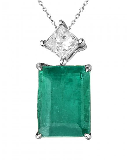 EMERALD CUT DIAMOND PENDANT (TP2557)