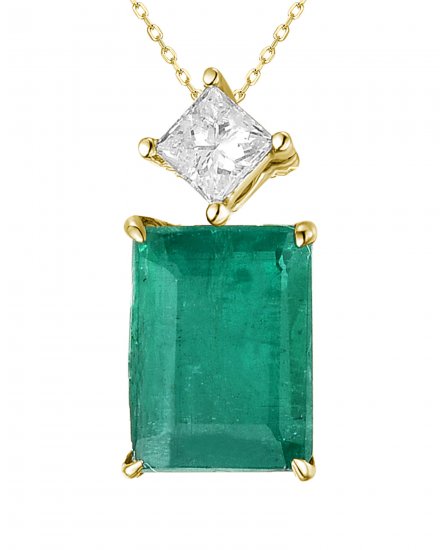 EMERALD CUT DIAMOND PENDANT (TP2557)