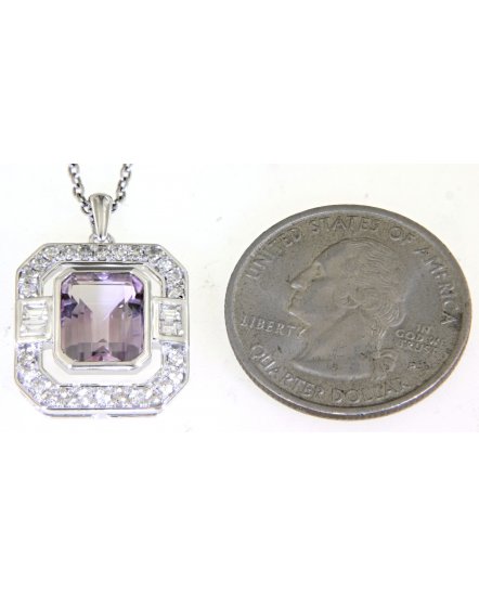 AMETHYST DIAMOND PENDANT (TP2574)