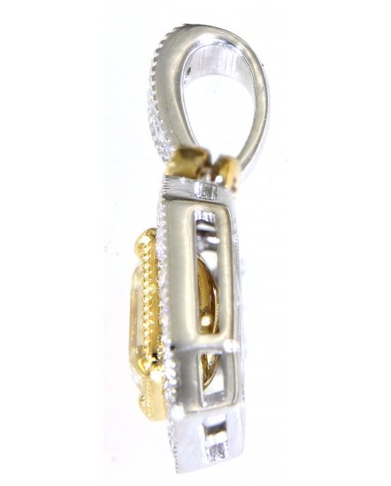 MULTI TONE EMERALD CUT DIAMOND PENDANT (TP2577)